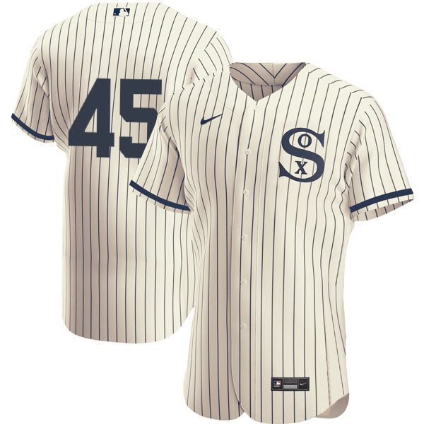 Men Chicago White Sox #45 No Name Cream stripe Dream version Elite Nike 2021 MLB Jersey